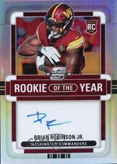 Brian Robinson Jr. [Rookie of the Year Autograph Holo] #ROY-BR Football Cards 2022 Panini Contenders Optic Rookie of the Year Prices