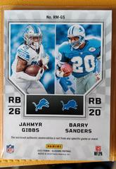 RM-GS | Barry Sanders / Jahmyr Gibbs Football Cards 2023 Panini Illusions Rookie Idols Dual Memorabilia