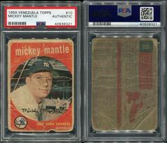 Mickey Mantle #10 Baseball Cards 1959 Venezuela Topps Prices