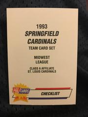 Springfield Cardinals Checklist #1869 Baseball Cards 1993 Fleer ProCards Prices