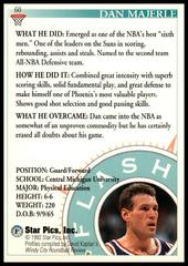 Back Of Card | Dan Majerle Basketball Cards 1992 Star Pics