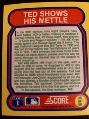 Ted Shows His Mettle #45 Baseball Cards 1988 Score Magic Motion Great Moments in Baseball Prices