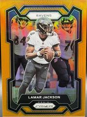Lamar Jackson [Orange] #18 Football Cards 2023 Panini Prizm Prices