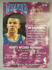 Back | Jason Kidd Basketball Cards 1995 Stadium Club Wizard