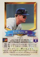 Rear | Sean Berry Baseball Cards 1994 Topps Traded Finest Inserts