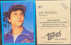 Lee Mazzilli #67 Baseball Cards 1982 Topps Stickers Prices