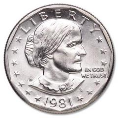 1981 S [TYPE 1 PROOF] Coins Susan B Anthony Dollar Prices
