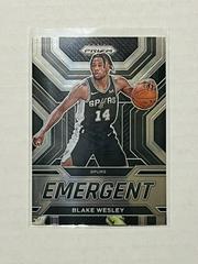 Blake Wesley #30 Basketball Cards 2022 Panini Prizm Emergent Prices