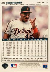 Rear | Cecil Fielder Baseball Cards 1995 Collector's Choice Se