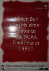 Card Back | Chicago Bulls Basketball Cards 1994 Hoops