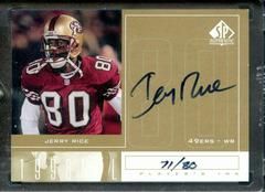 Jerry Rice [Gold] Football Cards 1998 SP Authentic Player's Ink Prices