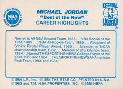 Back Side | Michael Jordan Basketball Cards 1986 Star Best of the New Old
