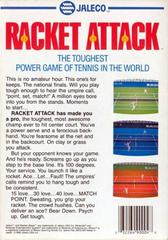 Racket Attack - Back | Racket Attack NES