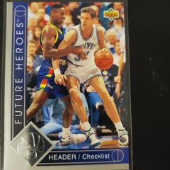 Header/Checklist Basketball Cards 1993 Upper Deck Future Heroes Prices