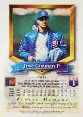 Rear | Jose Guzman Baseball Cards 1994 Topps Traded Finest Inserts