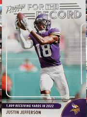 Justin Jefferson Football Cards 2023 Panini Prestige For the Record Prices