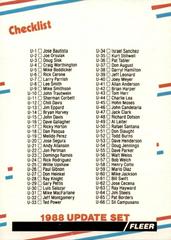 Checklist U1-U132 #U-132 Baseball Cards 1988 Fleer Update Prices