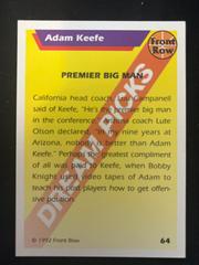 Back | Adam Keefe Basketball Cards 1992 Front Row Dream Picks
