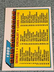 Checklist #59 Baseball Cards 1989 Topps Big Prices