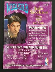 Back | John Stockton Basketball Cards 1995 Stadium Club Wizard