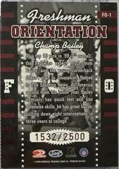 Back Of Card | Champ Bailey Football Cards 1999 Leaf Rookies & Stars Freshman Orientation