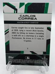 Back Of Card | Carlos Correa Baseball Cards 2021 Topps Fire