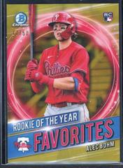Alec Bohm [Gold Refractor] Baseball Cards 2021 Bowman Chrome Rookie of the Year Favorites Prices