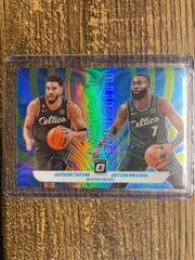 Jayson Tatum, Jaylen Brown [Lime Green] #2 Basketball Cards 2022 Panini Donruss Optic Optical Illusions Prices