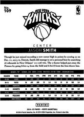 Back Of Card | Jason Smith Basketball Cards 2014 Panini Hoops