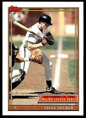 Steve Decker #37 Baseball Cards 1991 Topps '90 M.L. Debut Prices