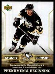 Sidney Crosby #11 Hockey Cards 2005 Upper Deck Phenomenal Beginnings Prices