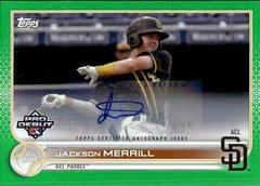 Jackson Merrill [Autograph Green] #PD-103 Baseball Cards 2022 Topps Pro Debut Prices