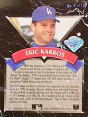 Rear | Eric Karros Baseball Cards 1992 Ultra All Rookies