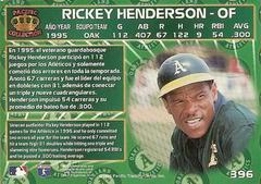 Back | Rickey Henderson Baseball Cards 1996 Pacific Crown Collection