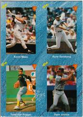 Dave Justice, Kevin Maas, Ryne Sandberg, Todd Van Poppel [4 in 1 Blank Back] Baseball Cards 1991 Classic Prices