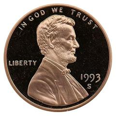 1993 S [PROOF] Coins Lincoln Memorial Penny Prices
