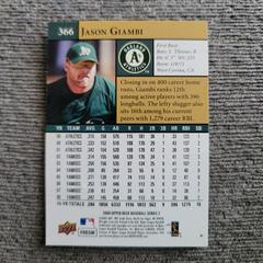 Back | Jason Giambi Baseball Cards 2009 Upper Deck First Edition