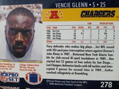 Vencie Glenn [Error Sack Total Should Be 2, Not 2.5] Football Cards 1990 Pro Set Prices