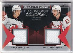 Nico Hischier, Jack Hughes #DMDR-HH Hockey Cards 2021 Upper Deck Black Diamond Mine Dual Relics Prices