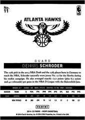 Back Of Card | Dennis Schroder Basketball Cards 2014 Panini Hoops