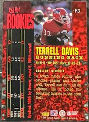 Back Of Card | Terrell Davis Football Cards 1995 Sports Heroes Fame & Fortune Signature Rookies