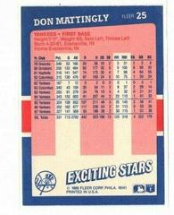 Back | Don Mattingly Baseball Cards 1988 Fleer Exciting Stars