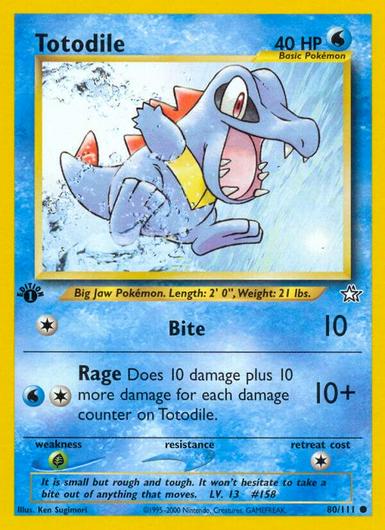 Totodile [1st Edition] #80 Cover Art