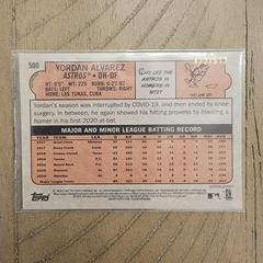 Back Of Card | Yordan Alvarez [Chrome] Baseball Cards 2021 Topps Heritage