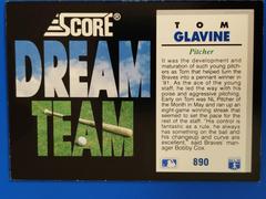 Card Back | Tom Glavine [No Copyright Info] Baseball Cards 1992 Score