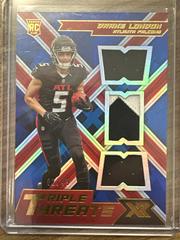 Drake London [Blue] Football Cards 2022 Panini XR Rookie Triple Threats Materials Prices