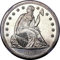1863 [PROOF] Coins Seated Liberty Dollar Prices
