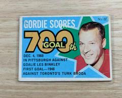 Gordie 700th Goal #22 Hockey Cards 1968 O-Pee-Chee Puck Stickers Prices