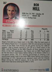 Card Back | Bob Hill Basketball Cards 1994 Hoops