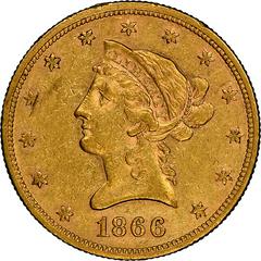 1866 [MOTTO PROOF] Coins Liberty Head Gold Eagle Prices